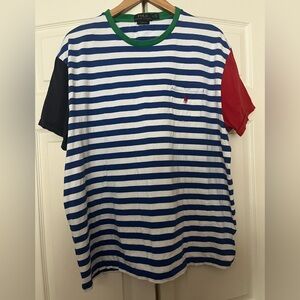 Polo Ralph Lauren Bold Striped Tee with Green Accents Vintage Y2K 100% Cotton